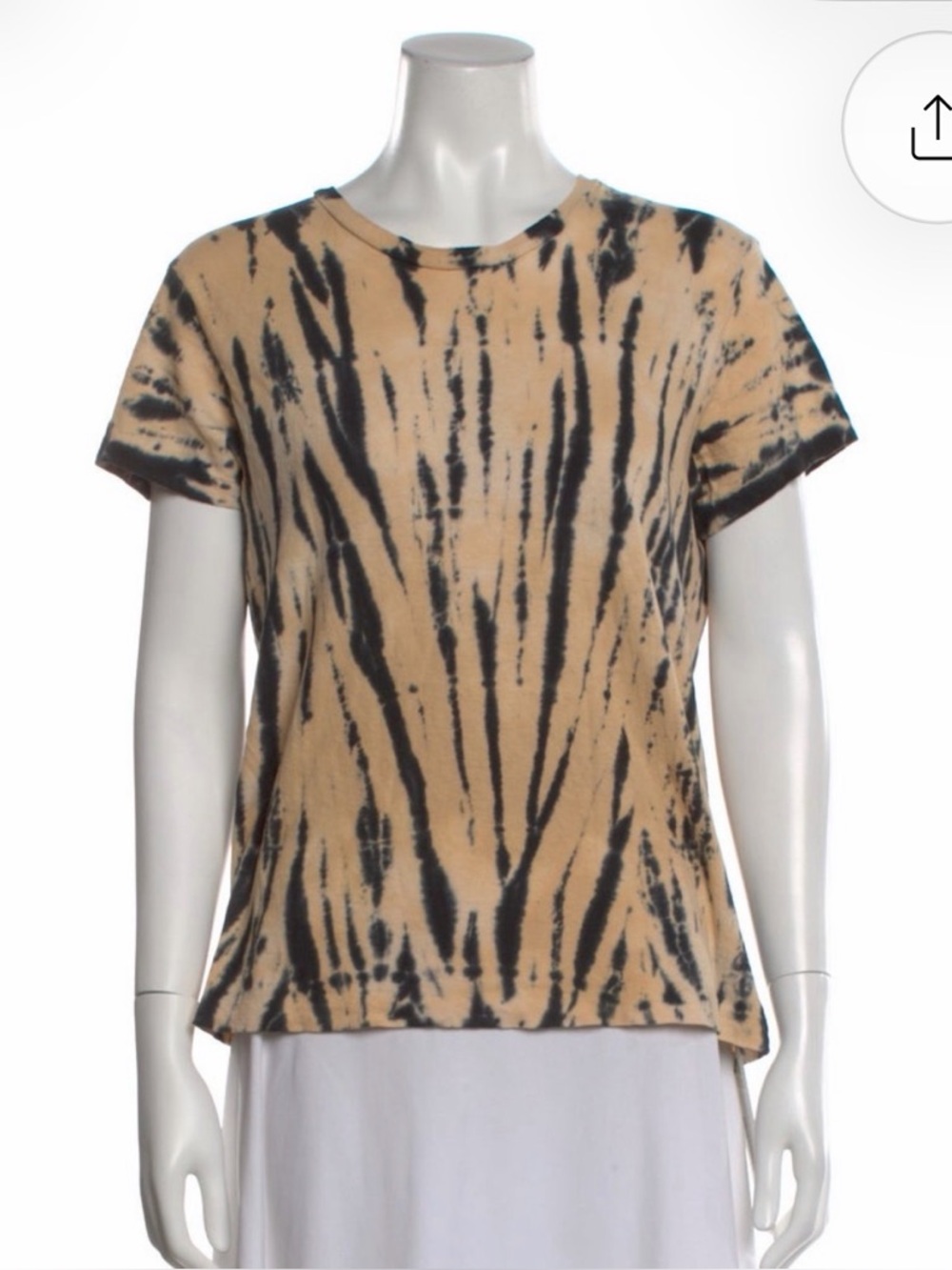Re/Done Tie-Dye Short Sleeve Tee - Black and Cream